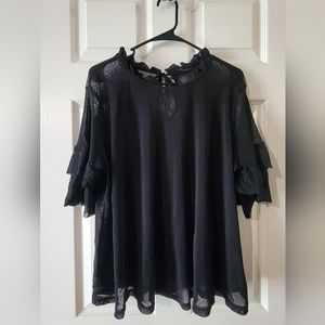 TJMaxx sheer black top size 1X